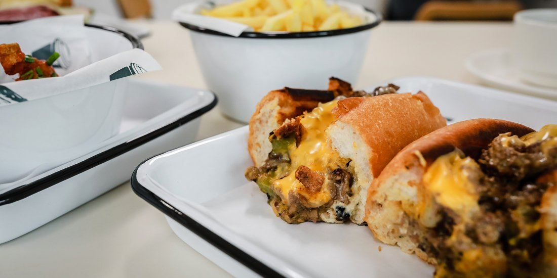 Wrap your mitts around a Philly cheesesteak sandwich from Junior's Deli