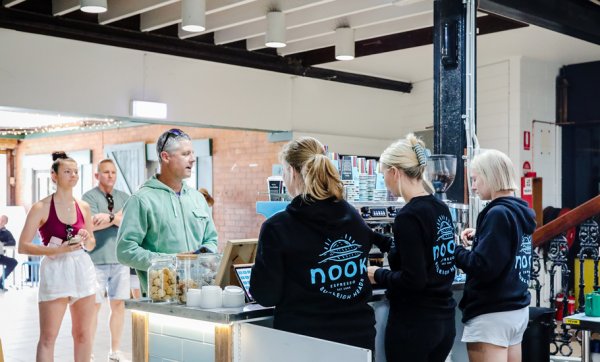 Stop by the new-look Nook Espresso at the entrance of the Old Burleigh Theatre Arcade