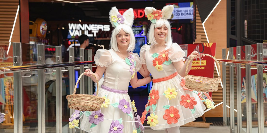 Snap up freebies, see rollerskating bunnies and dance to DJ-spun beats at Paradise Centre at these Easter school holidays