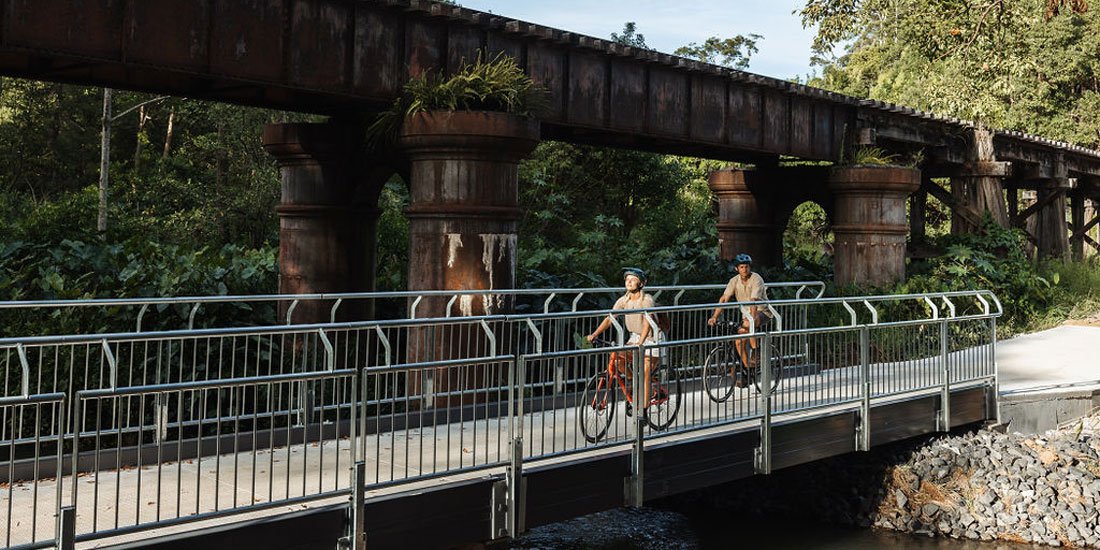 Pump the tyres and get rolling through the newly opened Northern Rivers Rail Trail