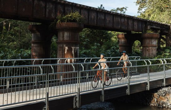 Pump the tyres and get rolling through the newly opened Northern Rivers Rail Trail