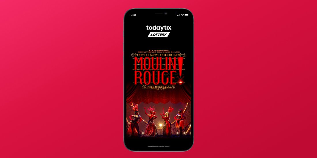 A $30 digital lottery for Moulin Rouge! The Musical has opened