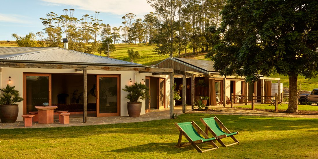 Say salutations to Sun Ranch, a 1970s Cali-inspired estate nestled in the Byron Bay hinterland