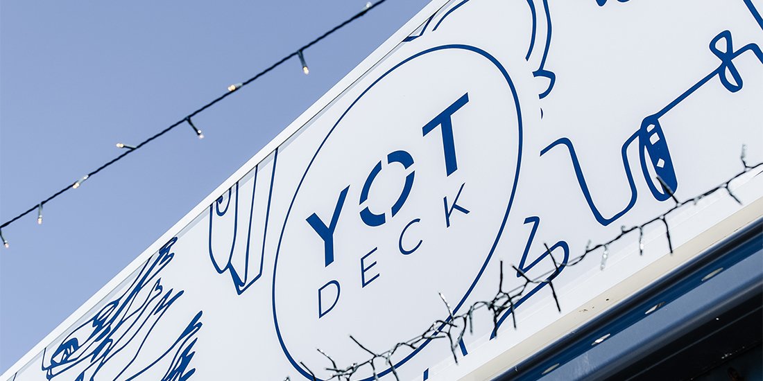 YOT Deck has transformed Fisherman's Wharf Tavern into a chic coastal-inspired pop-up bar