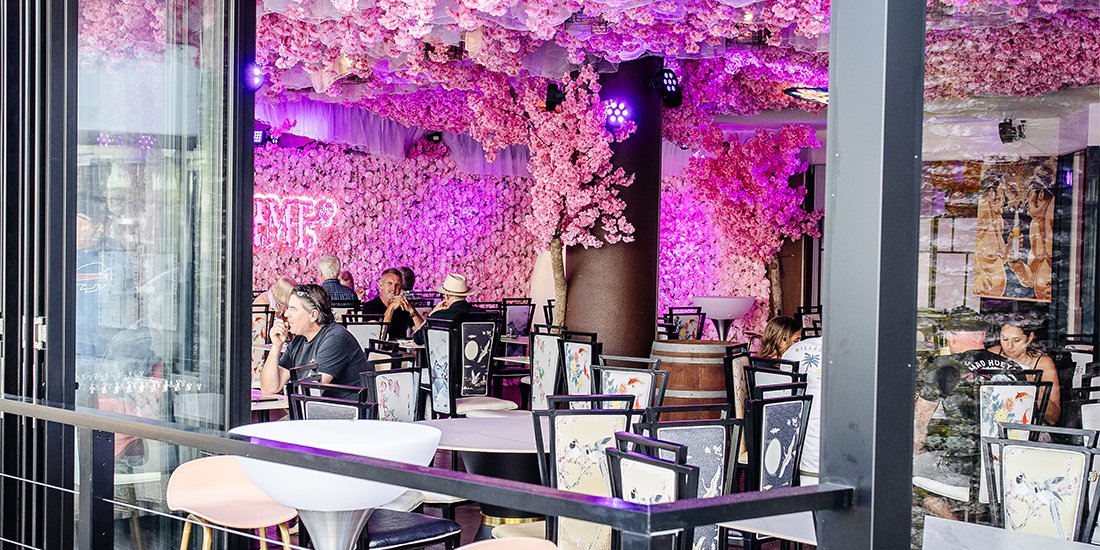 Enjoy yum cha and cocktails amongst the cherry blossoms at The Lume Coolangatta